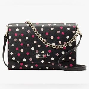 Kate Spade New York Black Carson Glimmer Polka Dots Convertible Crossbody